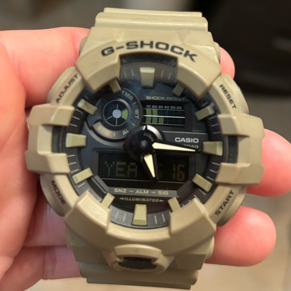 G-Shock Men's Analog-Digital Beige Resin Strap Watch 53mm - Picture 2 of 3